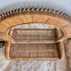 Woven rattan and wicker shelf mirror in the Emmanuelle style, Spain, 1970s.