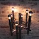 Chrome uplight floor lamp with 8 light points