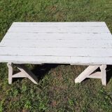 Coffee table on old trestles