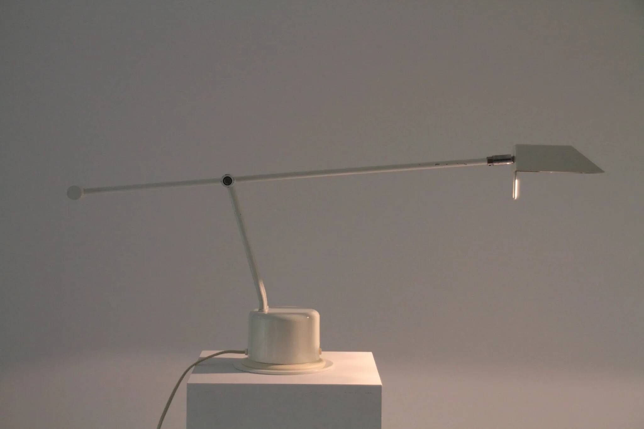 Minimalist White Adjustable Desk Lamp by Massive, Belgium — 1980s