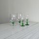 Lot de 4 verres vintage à pied vert