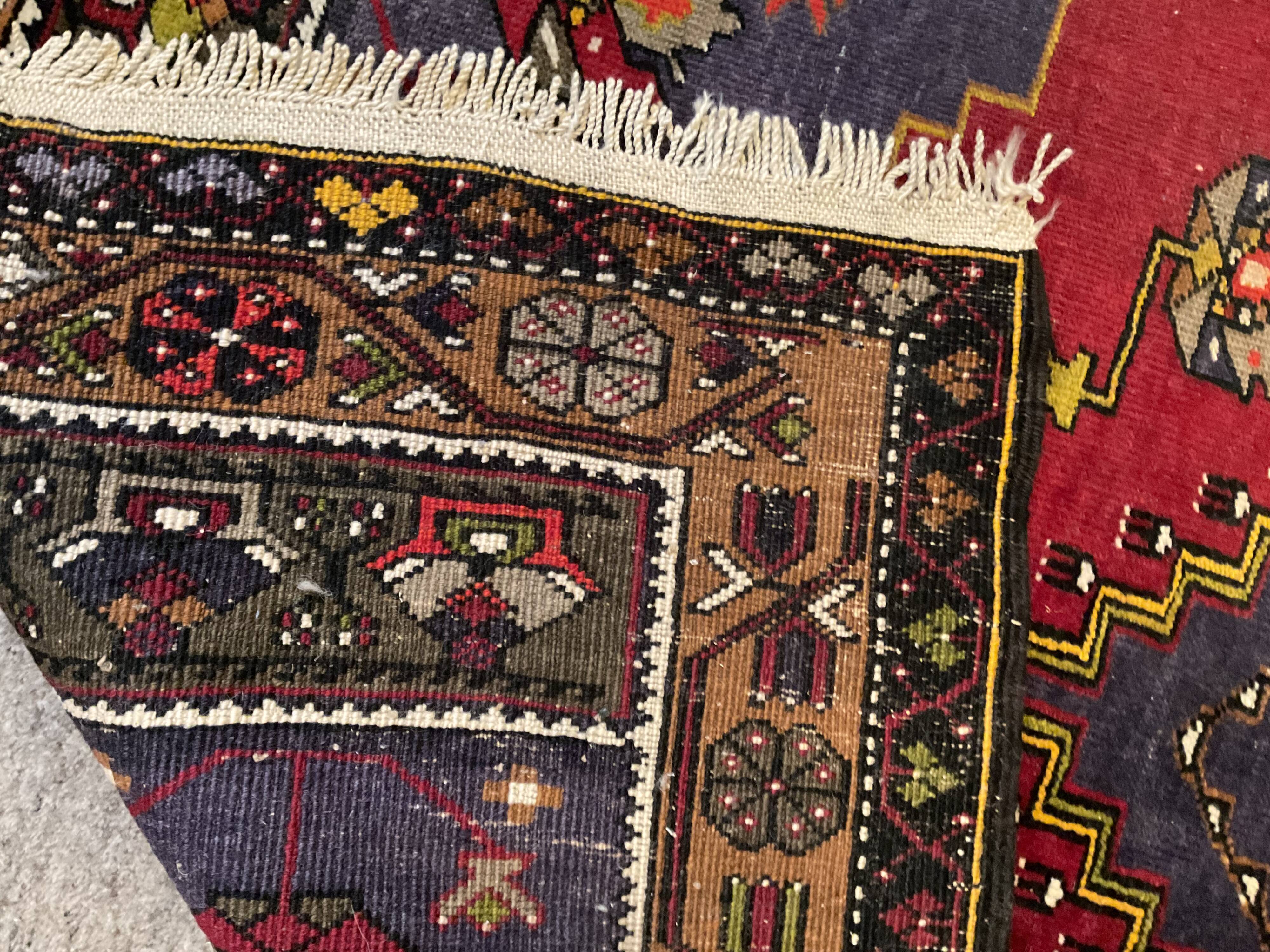 Vintage oriental wool rug 110x205cm