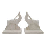 Greenhouse books ceramic cracked Antilopes signed Henri Delcourt art deco