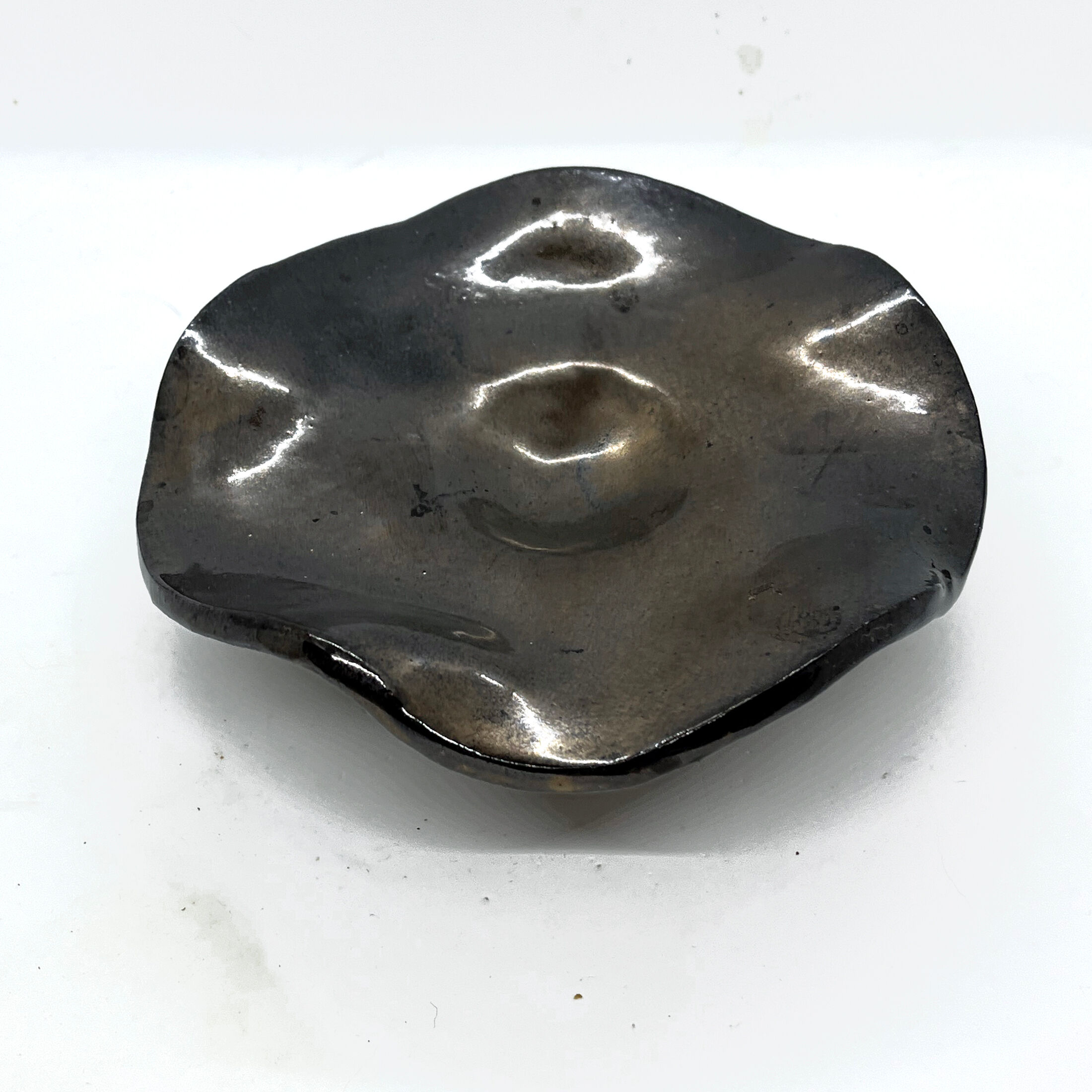 Ceramic, hand-formed candlestick, Czech Republic, 1992.