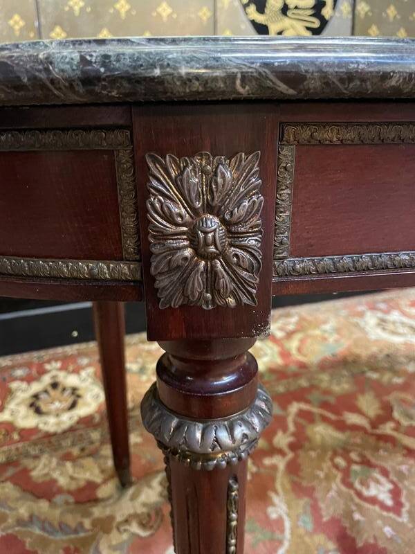 Louis XVI style oval marble coffee table