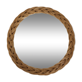 Miroir rond rotin tressé 30 cm