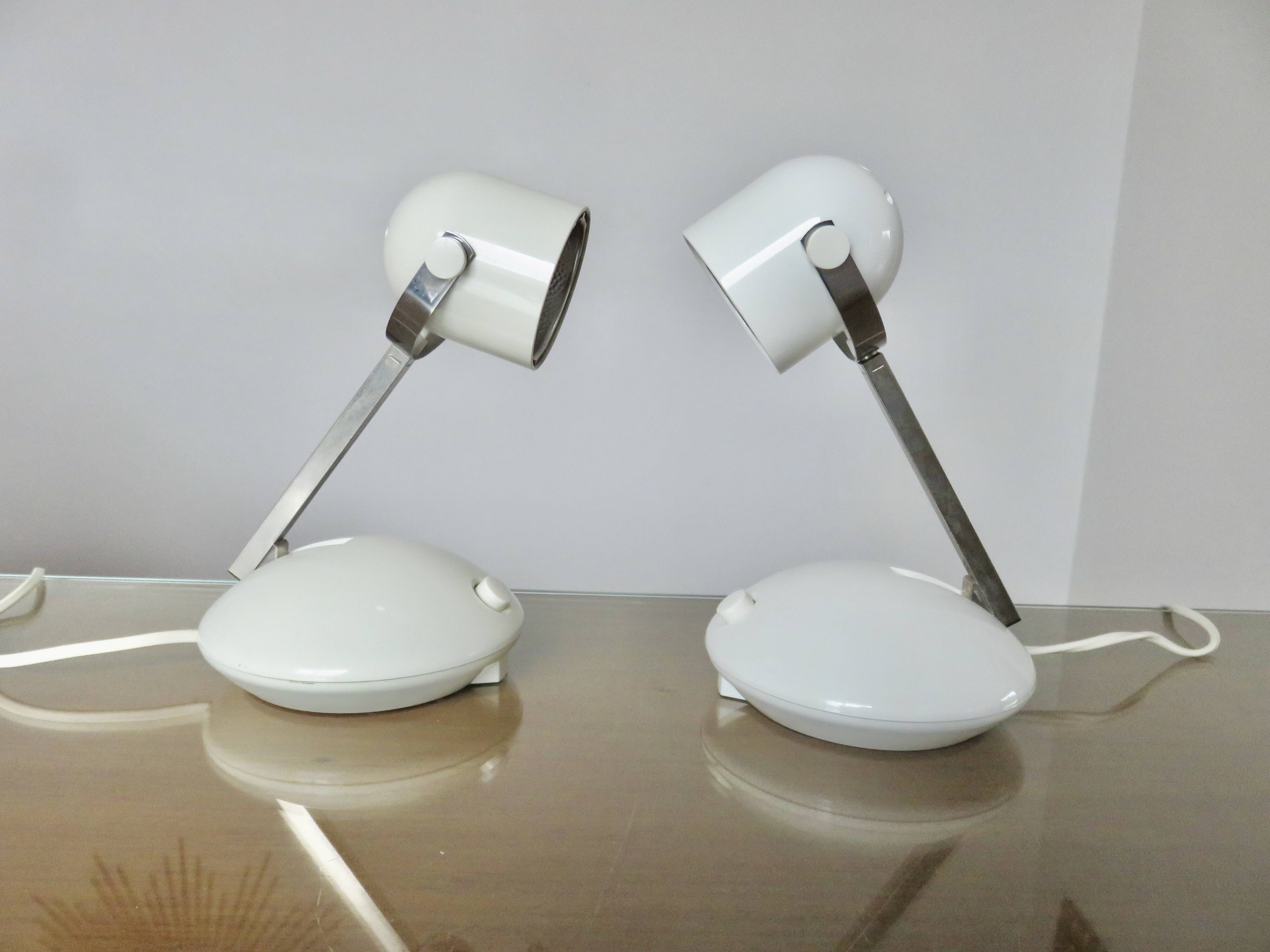 Paire de lampes space age télescopiques 1970