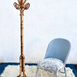 Vintage Bamboo and Rattan Parrot Coat Rack, 1960s