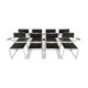 Set of 8 Italian Stackable Metal Wire Dining Chairs, 1980's.