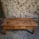 Antique cherry coffee table, rustic farmhouse table with drawer, circa 1750–1800.