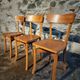 Vintage French bistro chairs in beech – Set of 3, 1950s café chairs