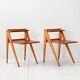 Paire de tables de chevet scandinaves en teck avec étagères des années 1960