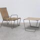 Early 'Bachelor' chair with ottoman by Verner Panton for Fritz Hansen, 1950s