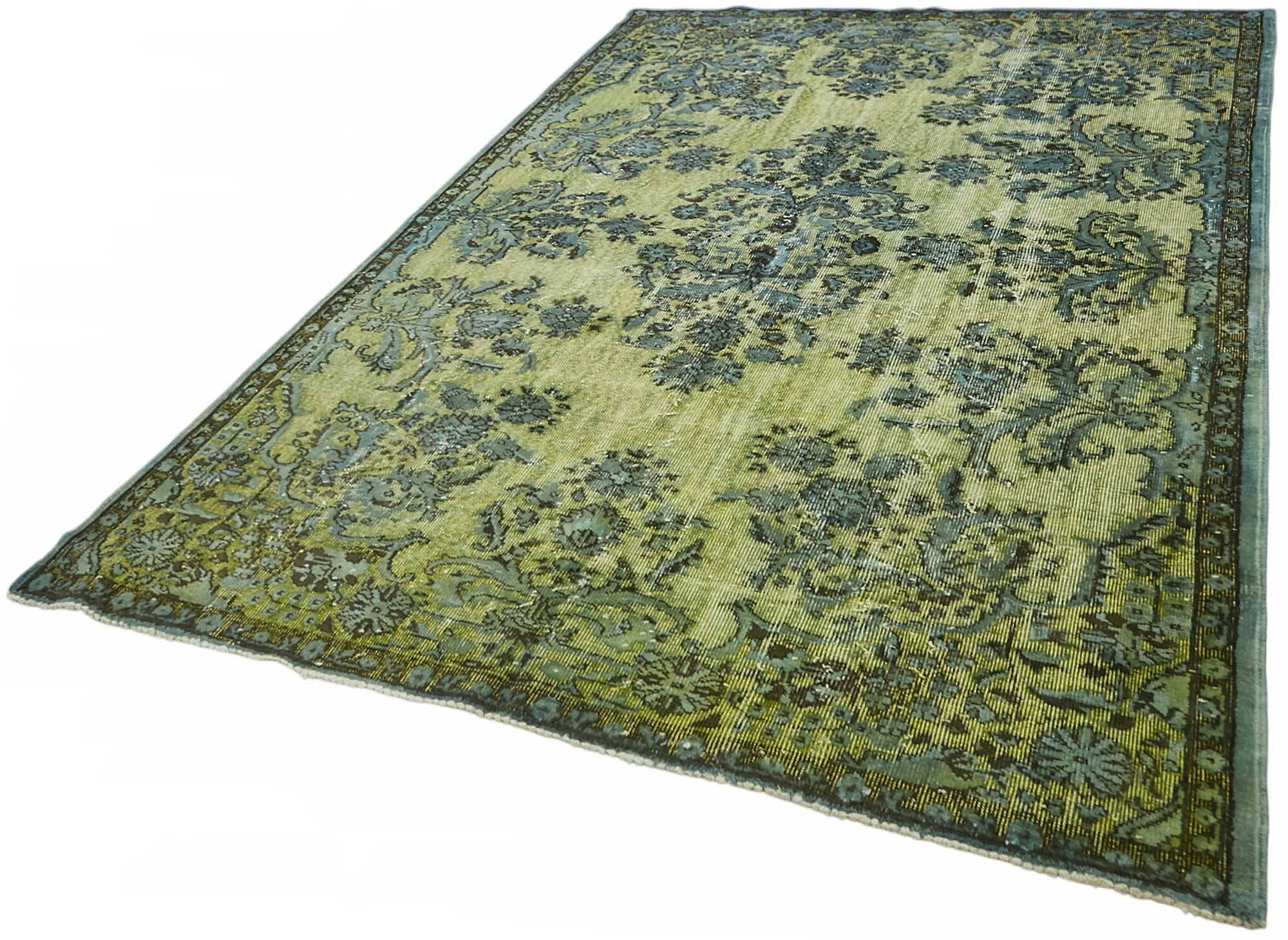 Overdyed Wool Vintage Handmade Carved Rug 169 cm x 288 cm