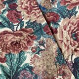 Set of 3 cushion covers in burgundy floral cotton