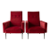 Pair of vintage 70s armchairs in red velvet