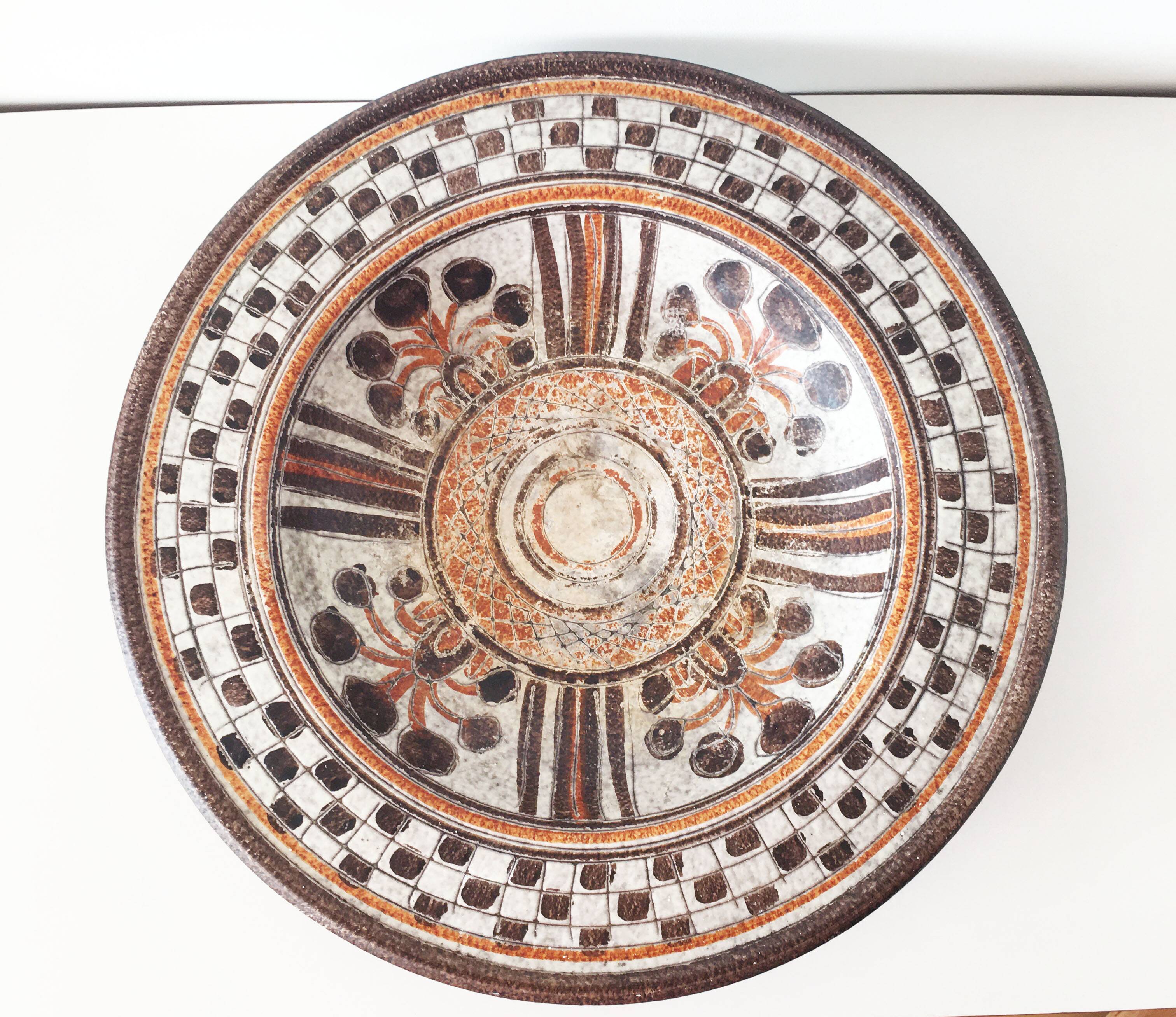 Large Italica ARS ceramic dish Italy 1960