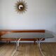 Coffee table in smoked glass and chrome legs, Design, 1970