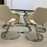 Euro Steel Furniture Idée 2000 Table and Chairs Set Boris Tabacoff