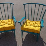 Paire de fauteuils Baumann éventails