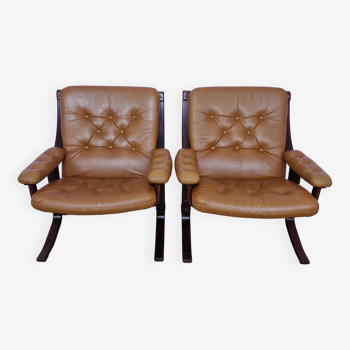 Mid-Century Easy Chairs by Ingmar Relling for Svane Ekornes, 1960s, Set of 2