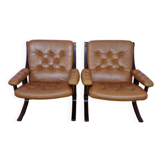 Fauteuils Mid-Century par Ingmar Relling pour Svane Ekornes, années 1960, Set de 2