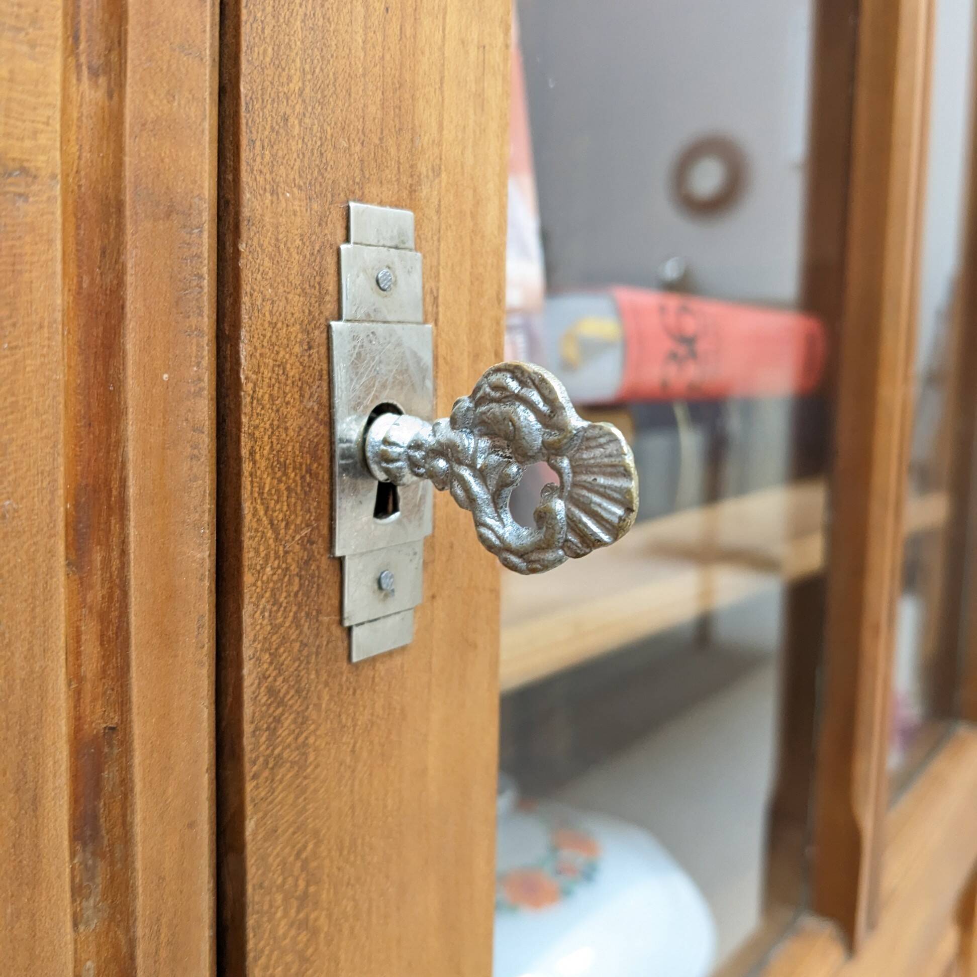 Vintage glass hosiery cabinet