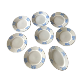Set of 7 plates and a dish 50/60