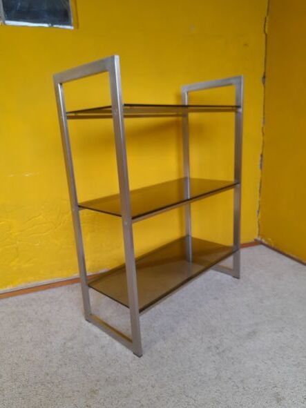 Metal shelf and smoked glass Roche Bobois