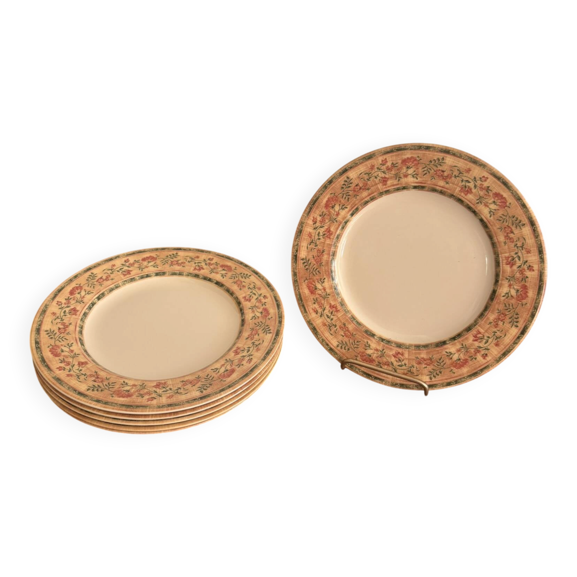Lot of English Faience Plates Johnson Brothers Ozark McBaine Rose