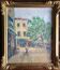 Sunny terrace table on market day signed (Ch. Blondel?)