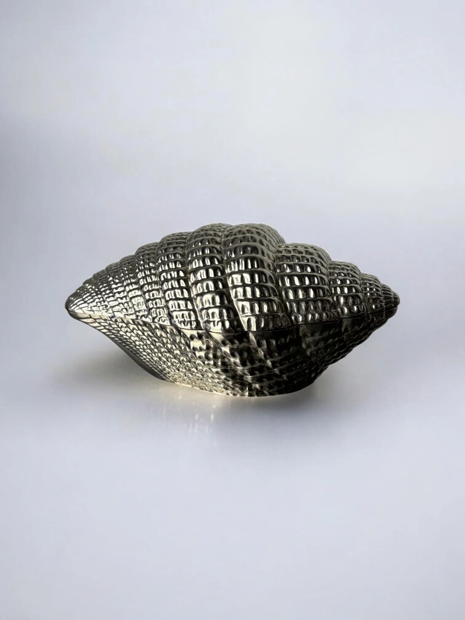 Shell jewellery box, silver plated, Italy, 1970s