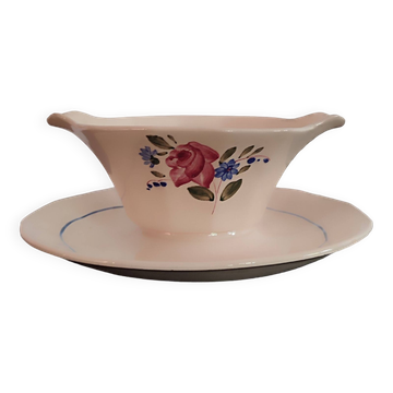Digoin Sarreguemine gravy boat