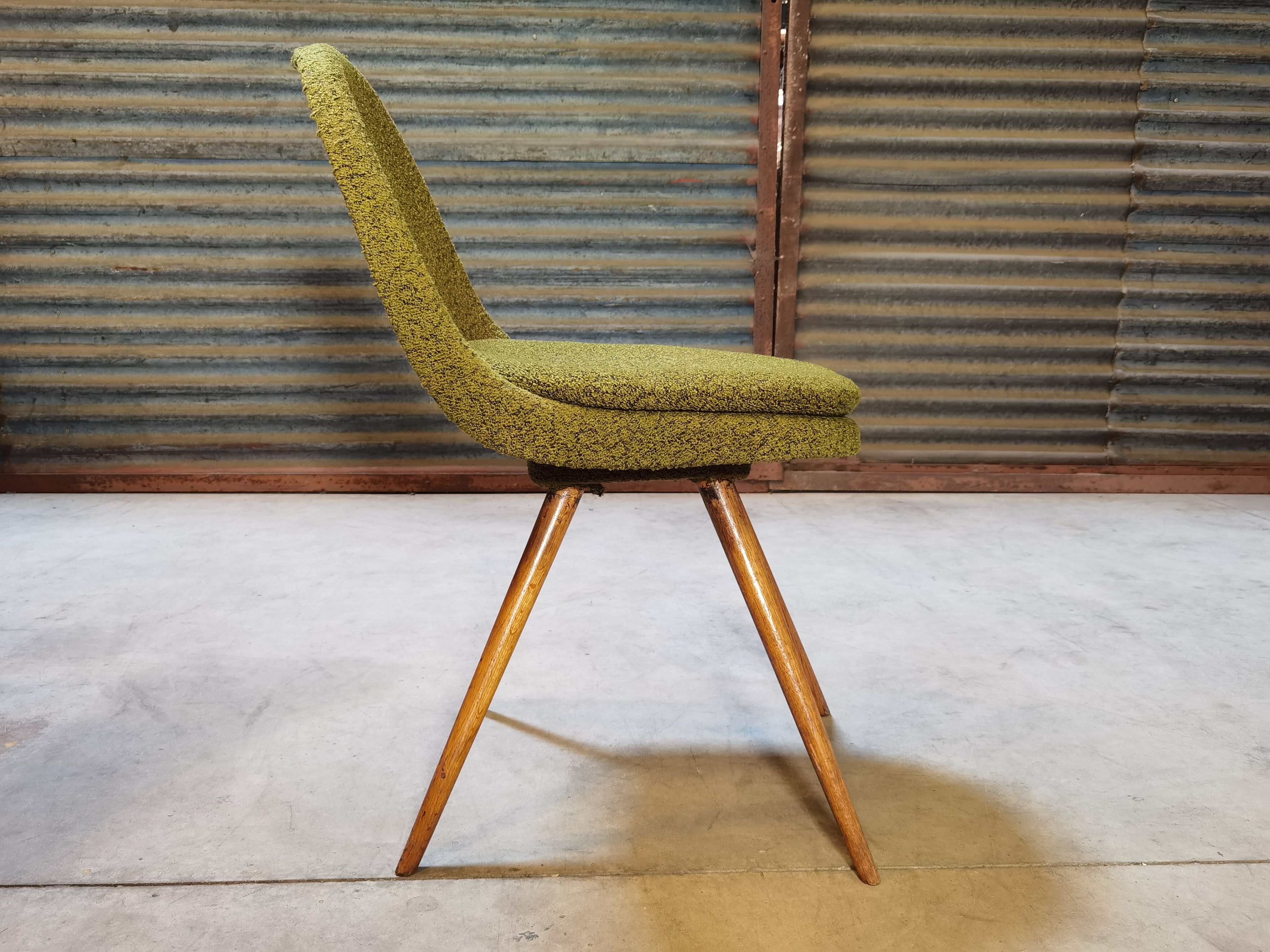 Suite of 4 chairs by Miroslav Navratil Wood resin and fabric Year 60