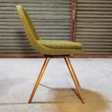 Suite of 4 chairs by Miroslav Navratil Wood resin and fabric Year 60