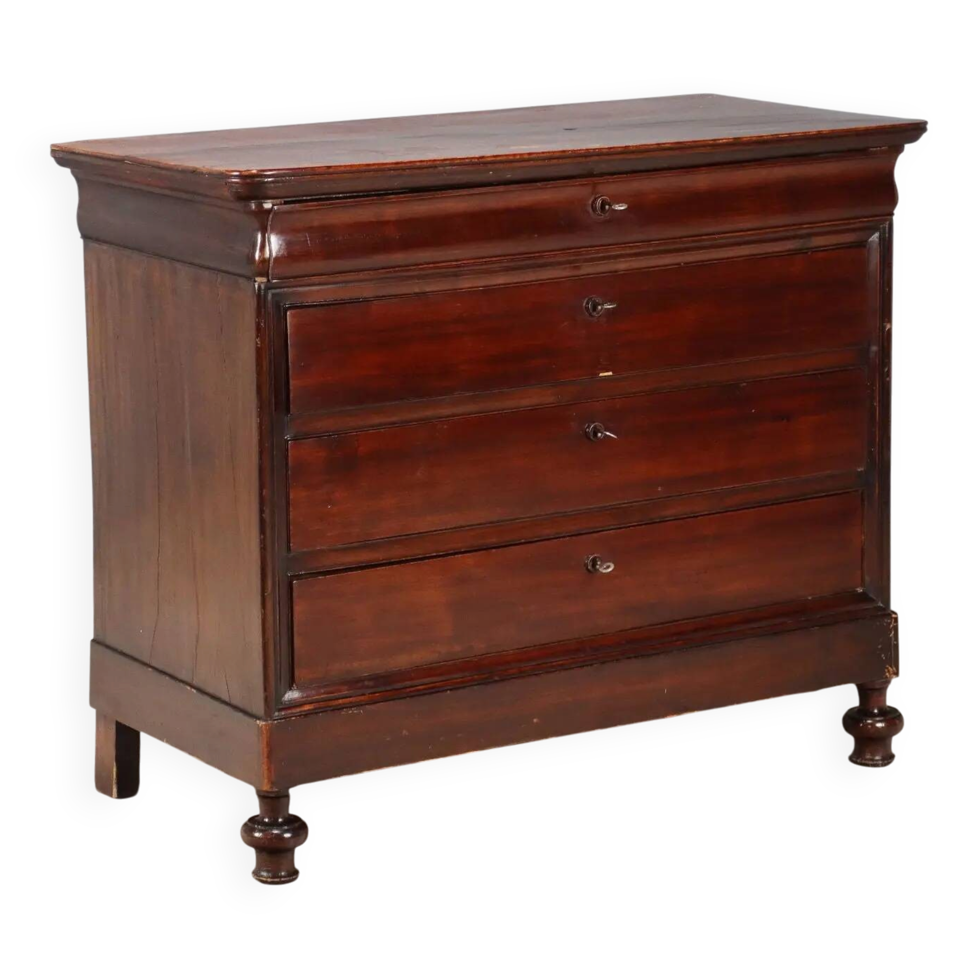 Antique Louis-Philippe walnut commode, 19th century