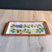 Terracotta plate signed P.Boy, glazed artisanal ceramics.
