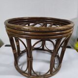 Pouf in old vintage rattan