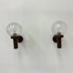 Set of 2 globe glass wall lamps sconces by Lisa Pape Sweden , 1970s