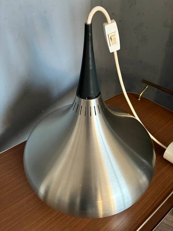 Vintage Fog & Mørup Pendant Lamp by Jo Hammerborg Denmark 1960s Aluminum