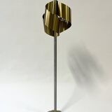 Italian Floor Lamp in Brushed Steel and Brass, 1970s