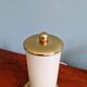 Pair of Mid-Century bedside lamps in brass and cream opaline, 1950.