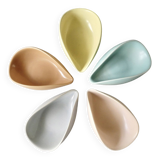 5 ceramic cups from the 50s, pastel tone