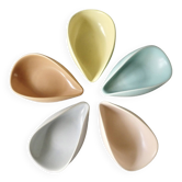 5 ceramic cups from the 50s, pastel tone