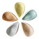 5 ceramic bowls from the 1950s, pastel colour.