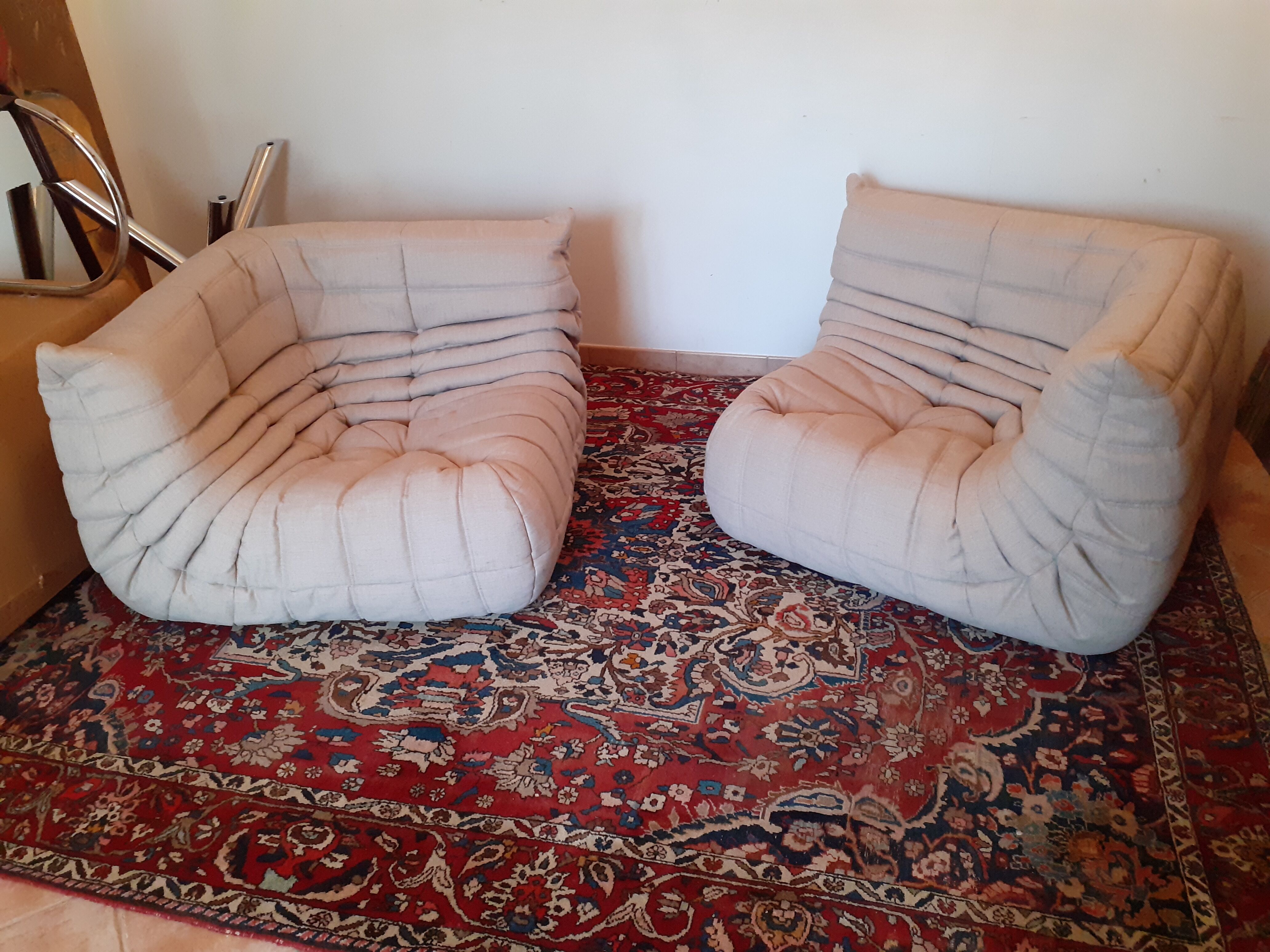 Two corner chairs Togo by Michel Ducaroy