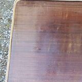 70s Neoclassical Style Coffee Table in Gilded Brass with Mahogany Veneer Top