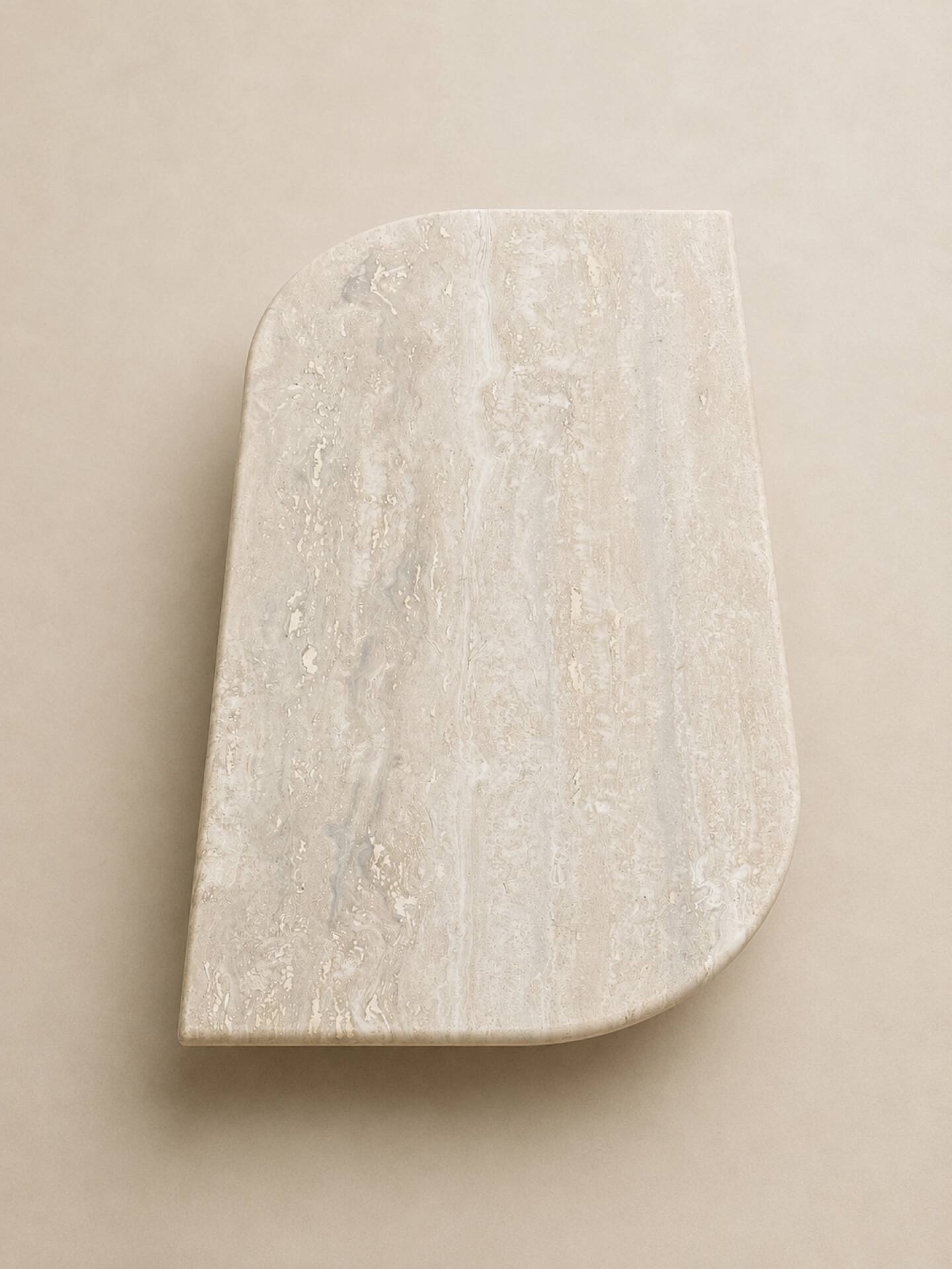 Vintage sculptural coffee table in travertine, 1980s.