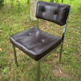 70s chairs in faux leather with chrome legs
