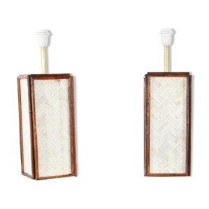 Paire de lampes en os